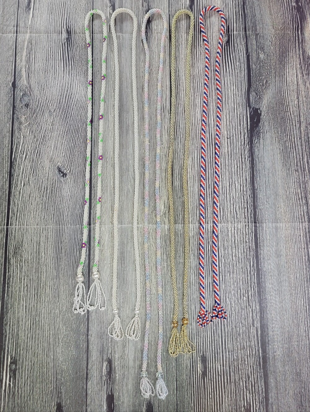 Vintage Set Of 5 Seed Bead Necklaces